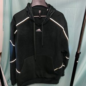 ESSENTIALS REFLECT IN THE DARK POLAR FLEECE HOODIE size large